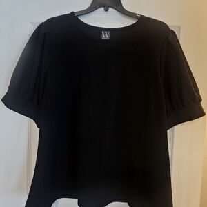 Worthington Black Puff Sleeve Blouse